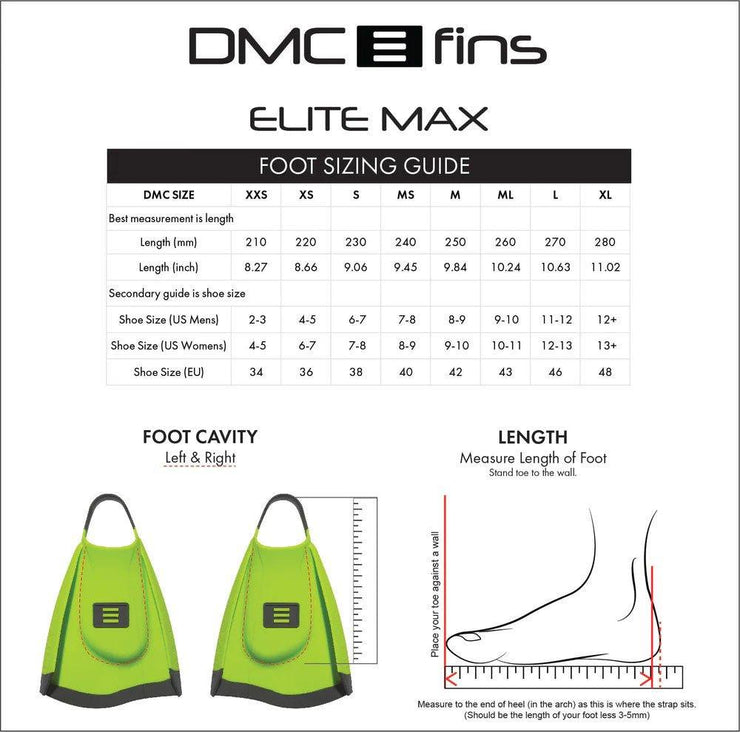DMC Elite Max Fins Fluro Charcoal