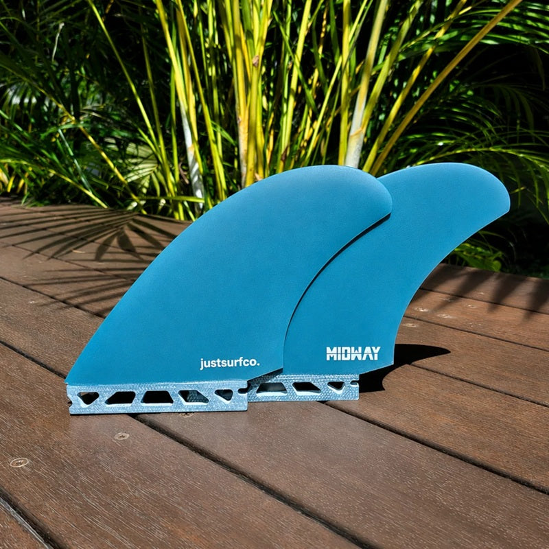 justsurfco Midway Twin Fins Glass Single Tab