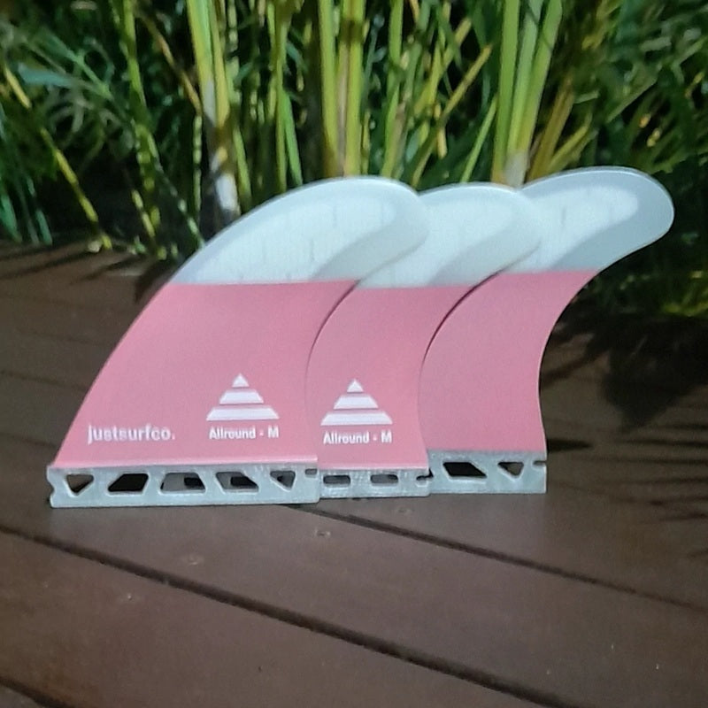 justsurfco Allround Fins Thruster Single Tab Glass Foamcore